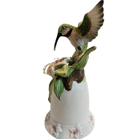 Hummingbird Seymour Mann Signed M. Bernini Porcelain Bisque Bell 1996 Vintage 6" - Picture 4 of 10